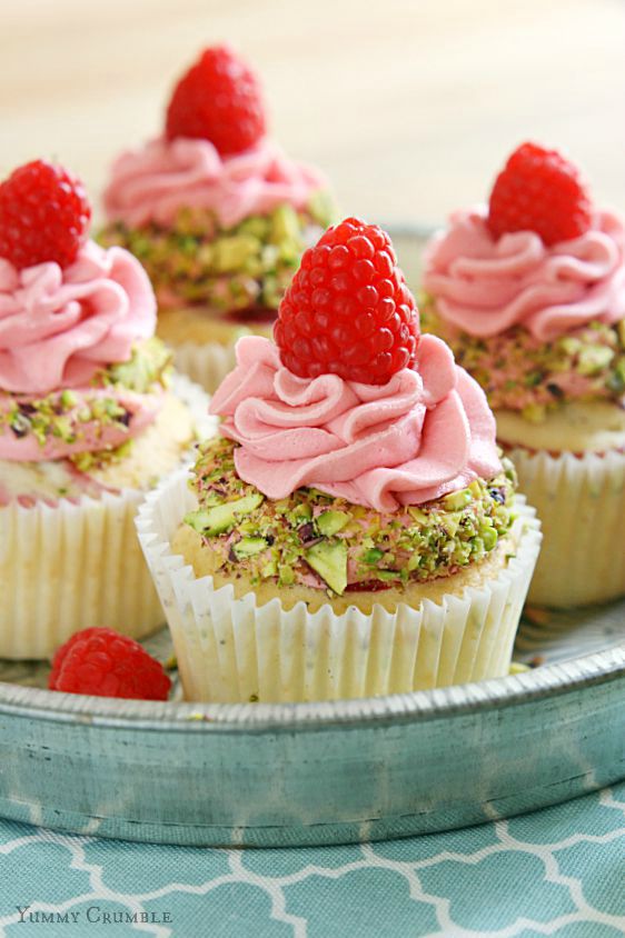 Raspberry Rose Water Cupcakes
